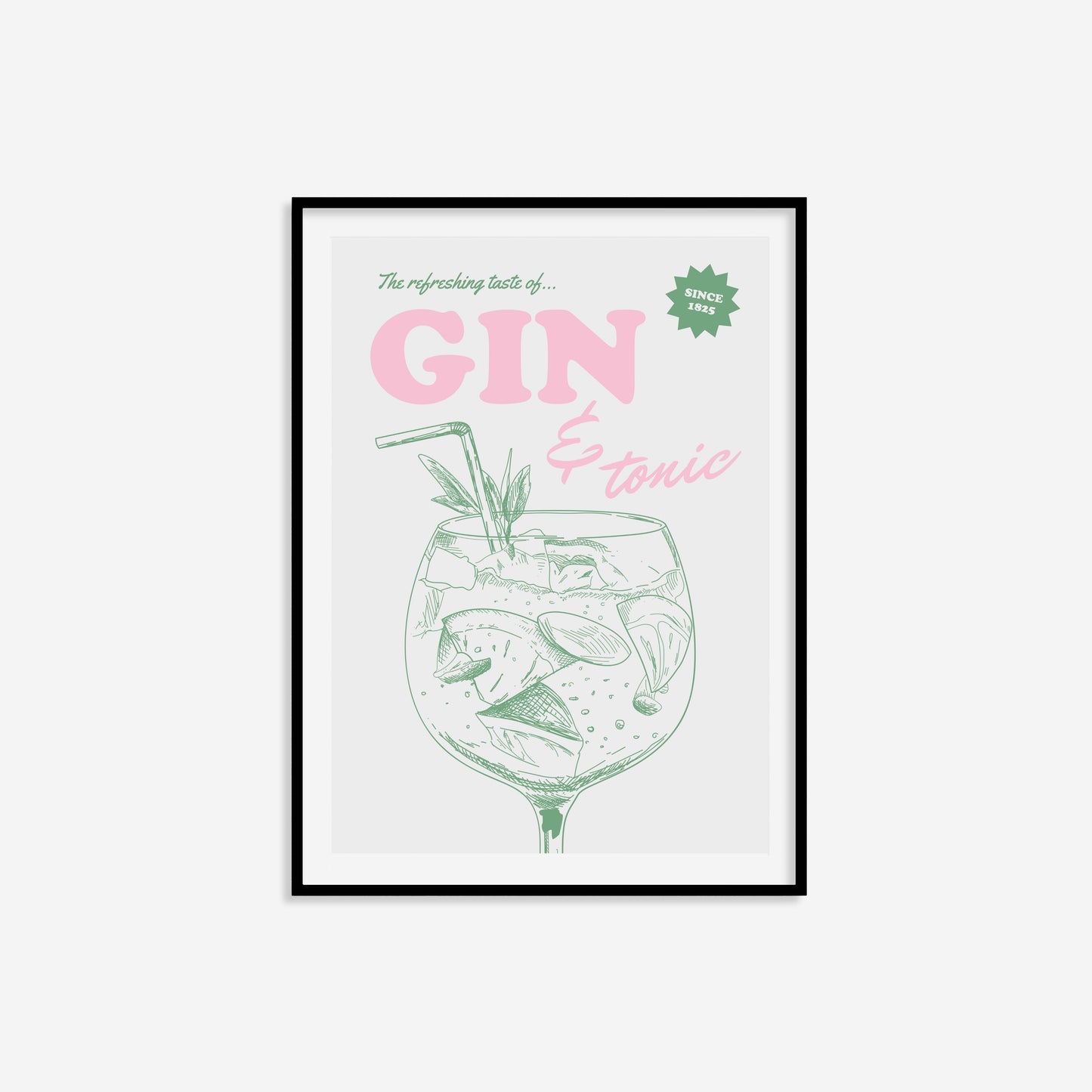 Retro Gin and Tonic Print