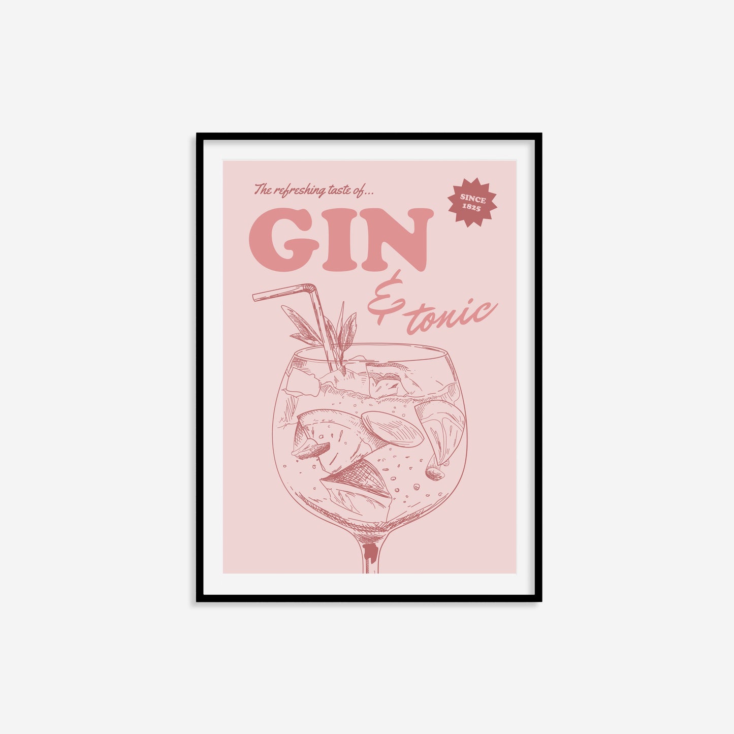 Retro Gin and Tonic Print