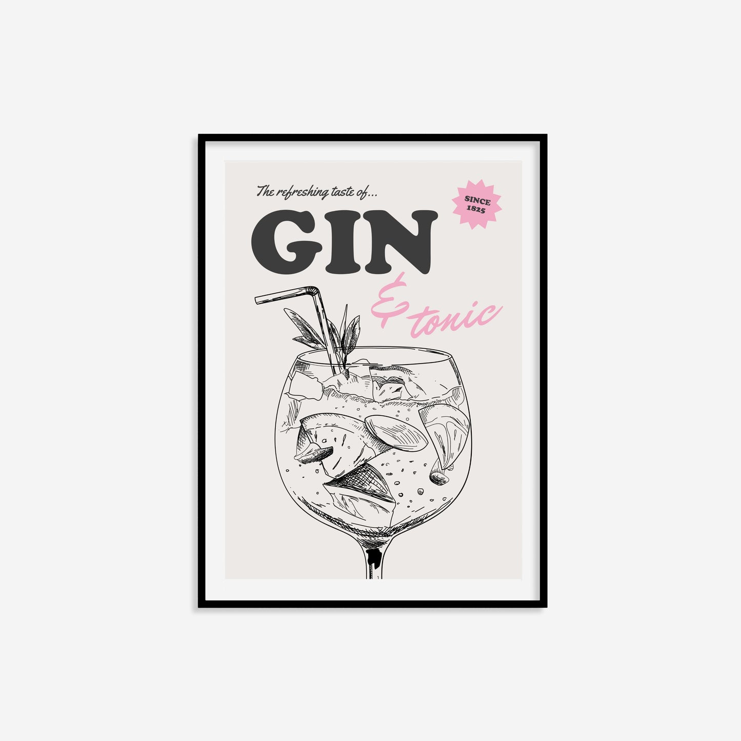 Retro Gin and Tonic Print