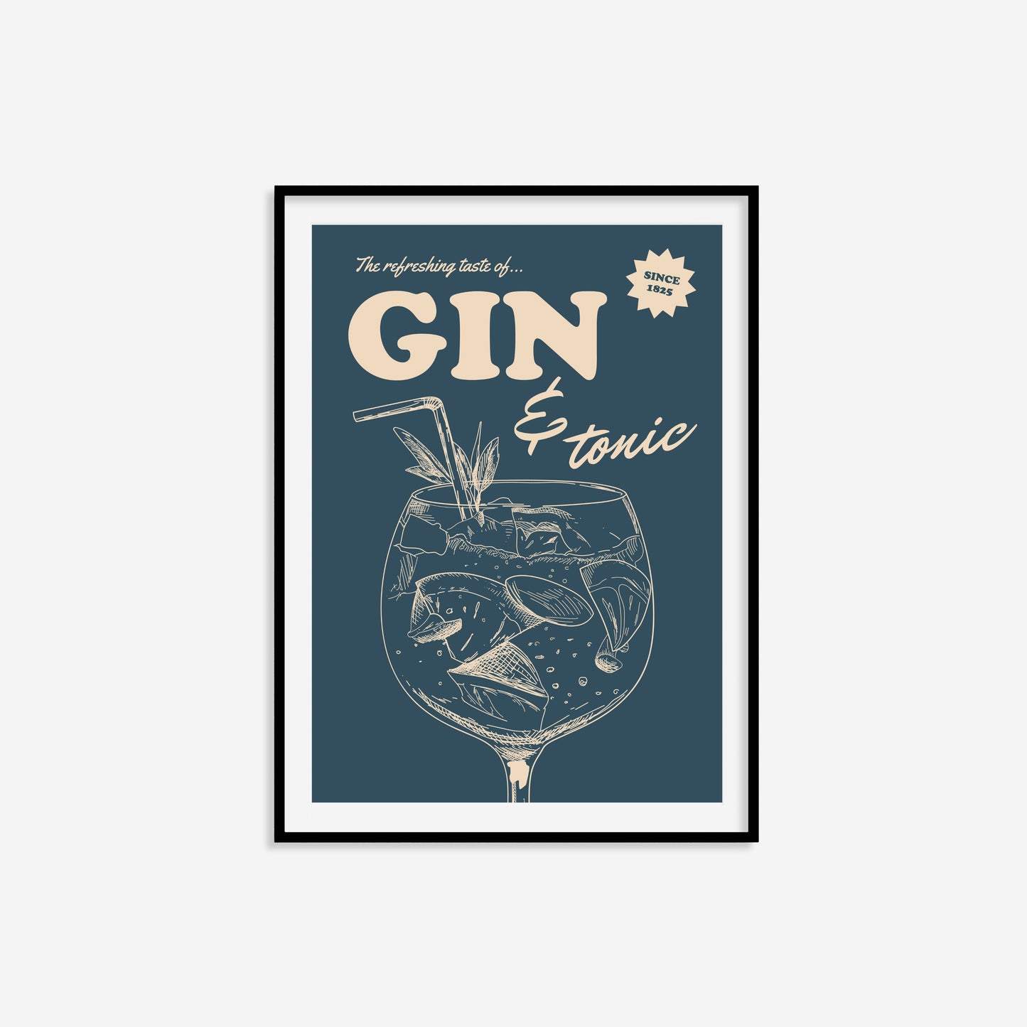 Retro Gin and Tonic Print