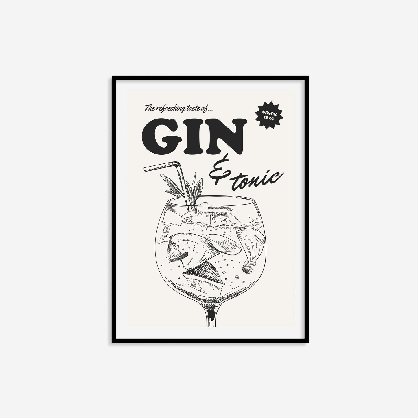 Retro Gin and Tonic Print