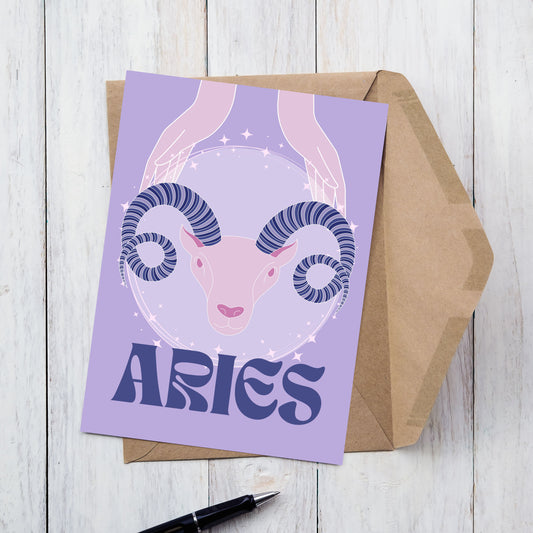 Aries Zodiac Birthday Card