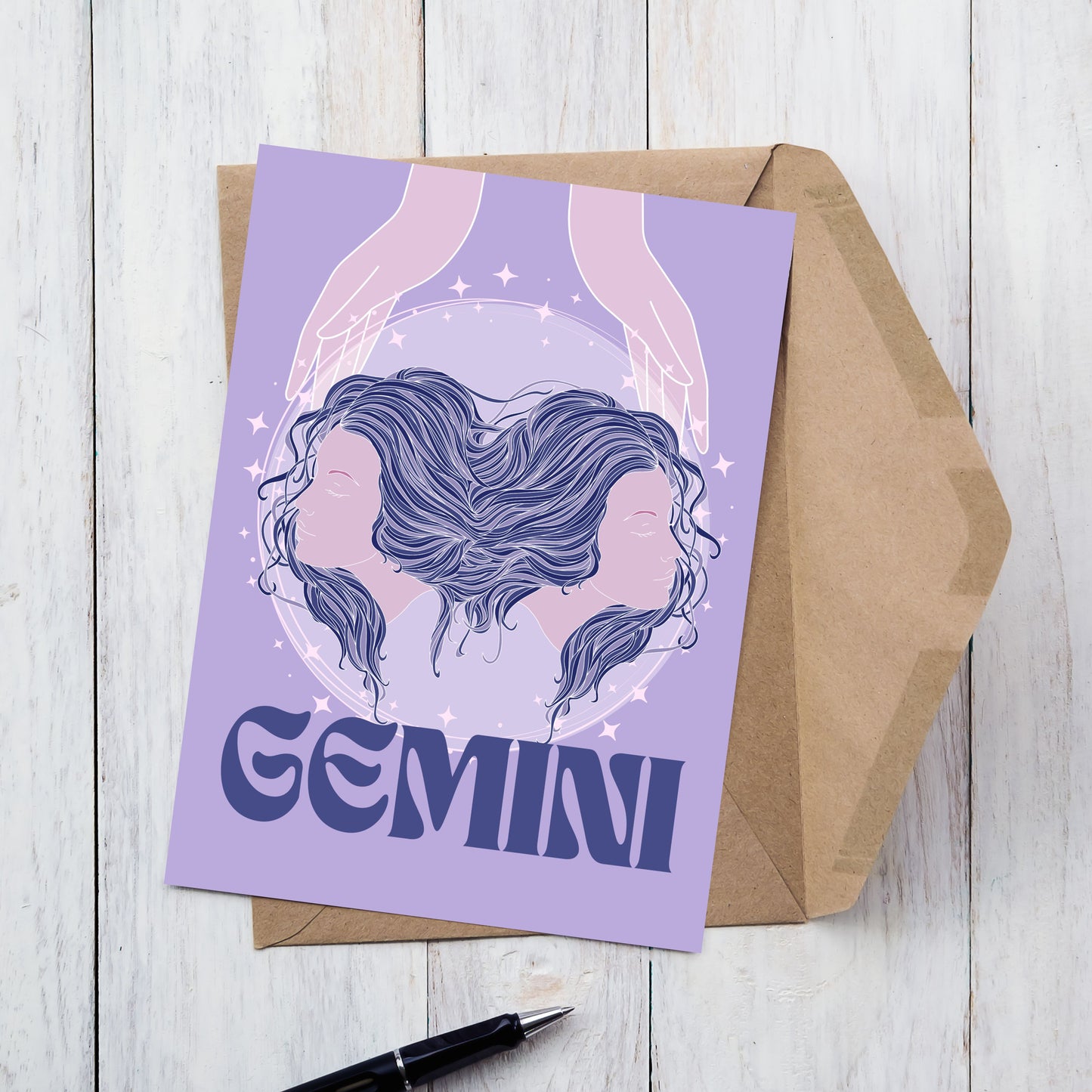 Gemini Zodiac Birthday Card