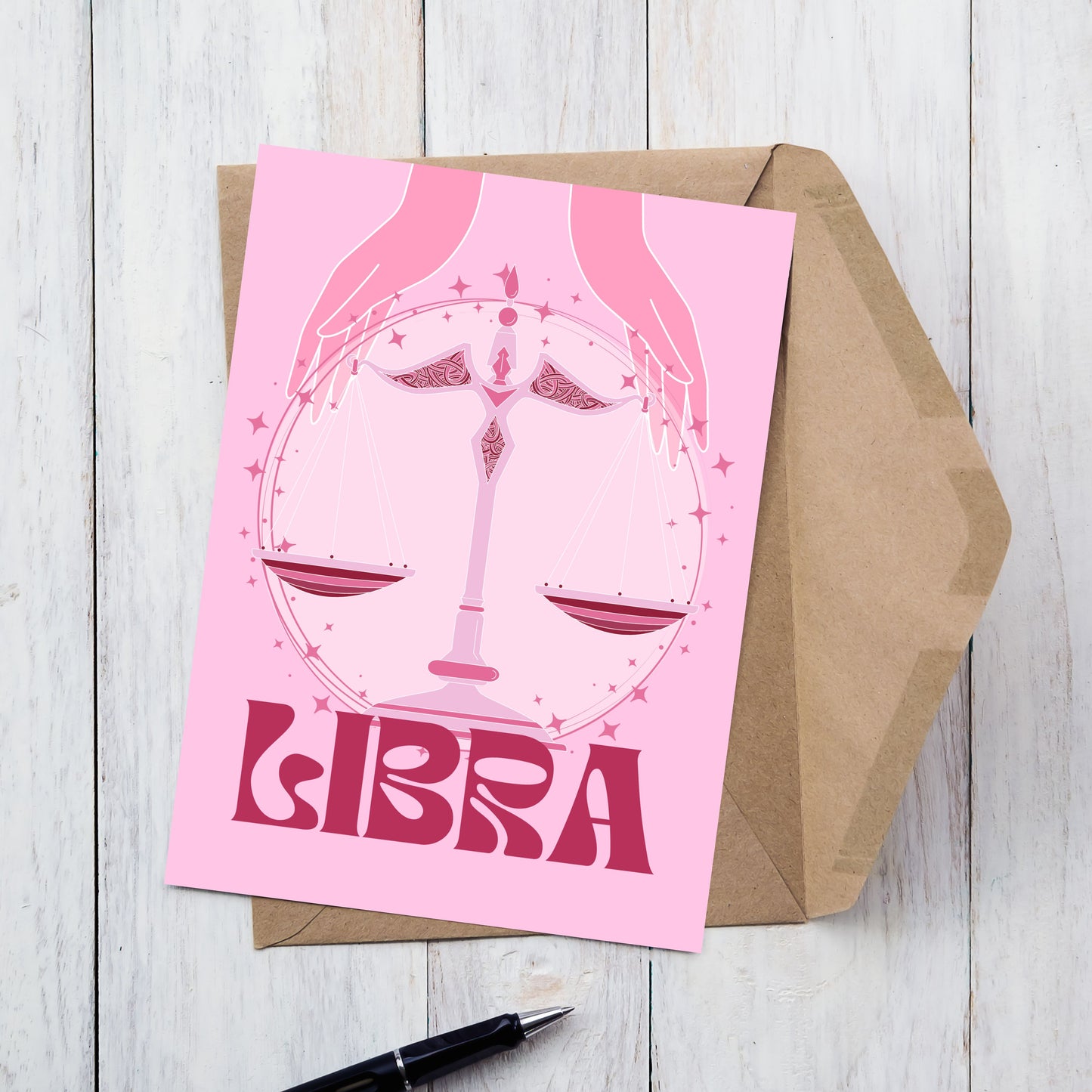 Libra Zodiac Birthday Card