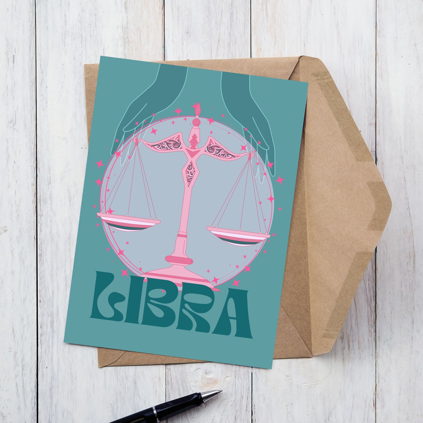 Libra Zodiac Birthday Card