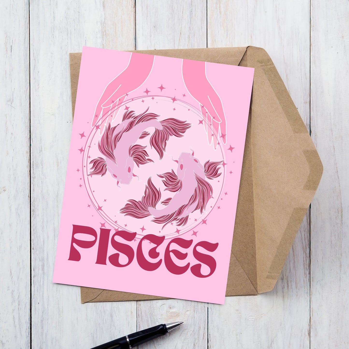 Pisces Zodiac Birthday Card