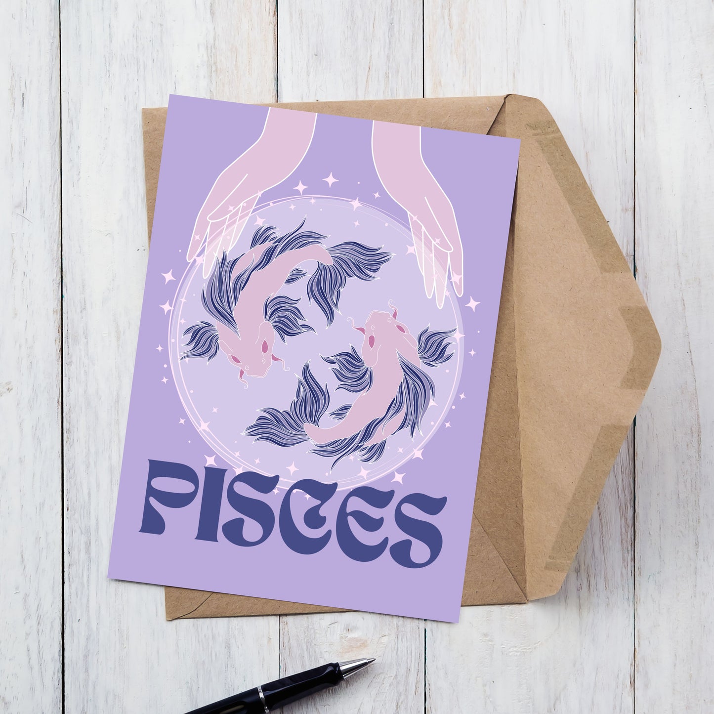 Pisces Zodiac Birthday Card