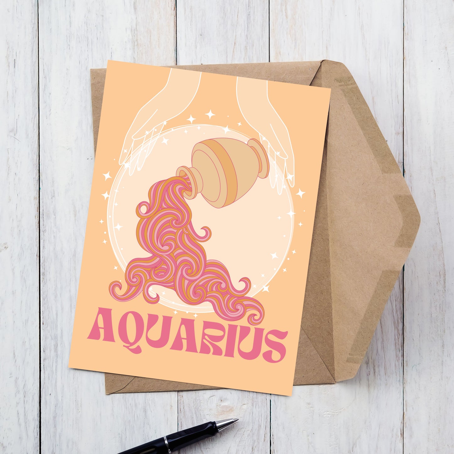 Aquarius Zodiac Birthday Card