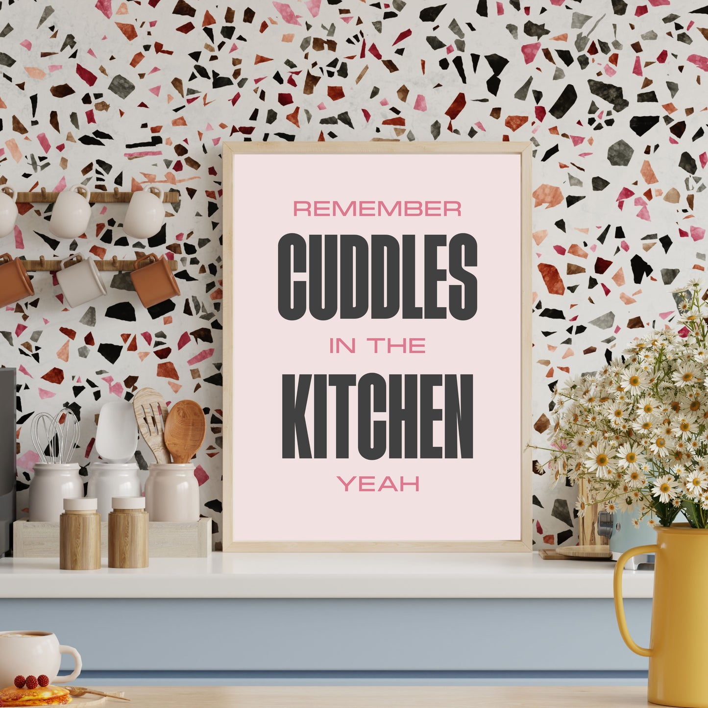 Cuddles In The Kitchen Print