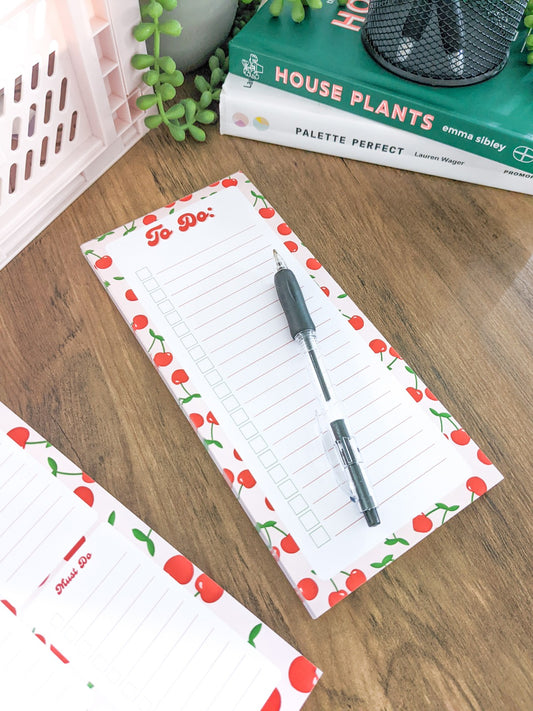 Cherry Print To Do List Notepad