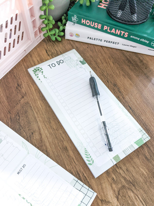 Plant Print To Do List Notepad