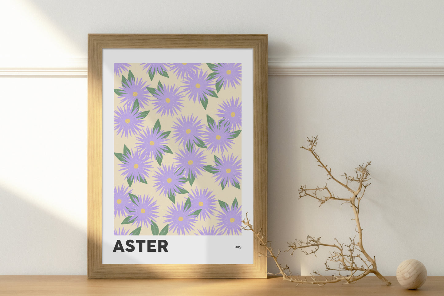 Aster September Birth Flower Print