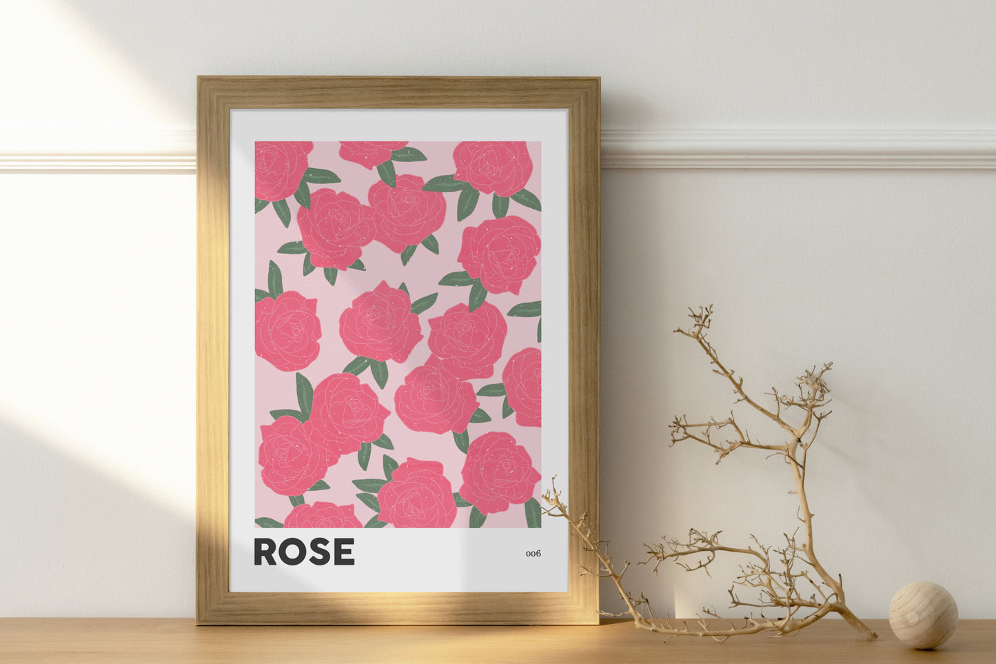 Rose June Birth Flower Print