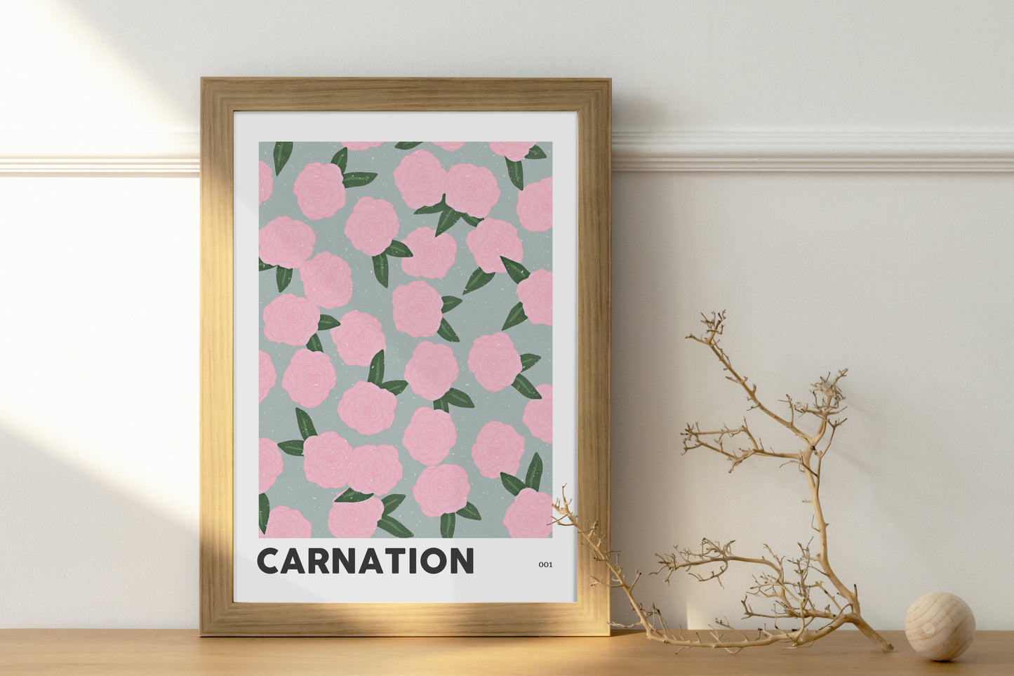 Carnation January Birth Flower Print