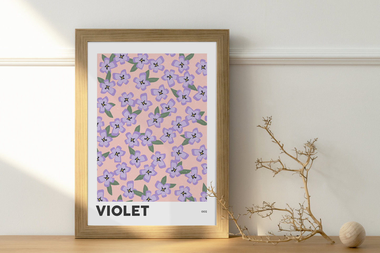 Violet February Birth Flower Print