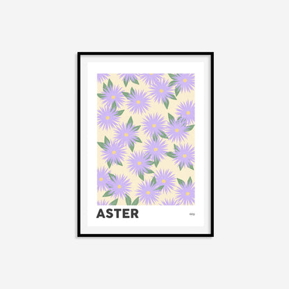 Aster September Birth Flower Print