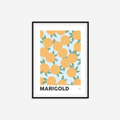 Marigold October Birth Flower Print