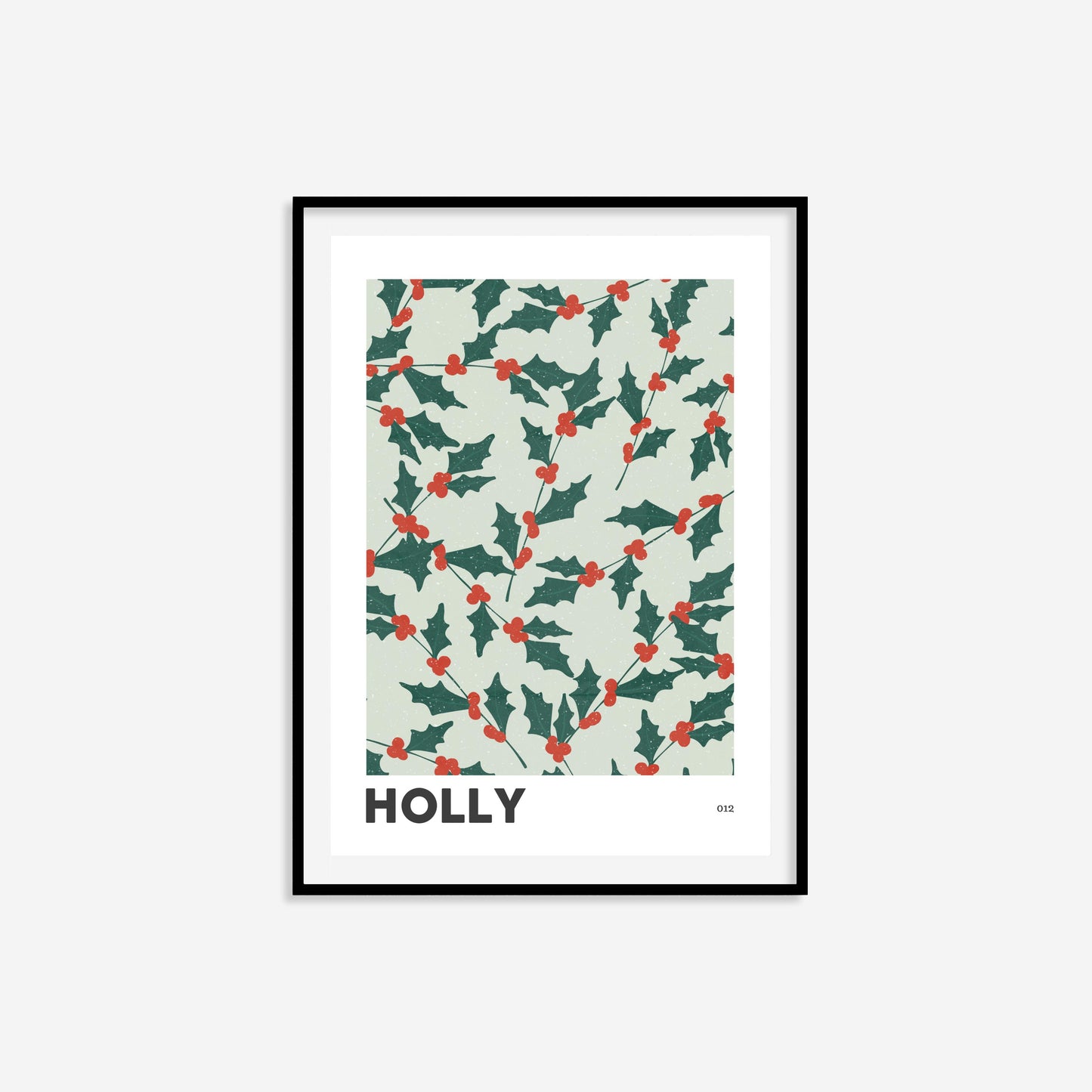 Holly December Birth Flower Print