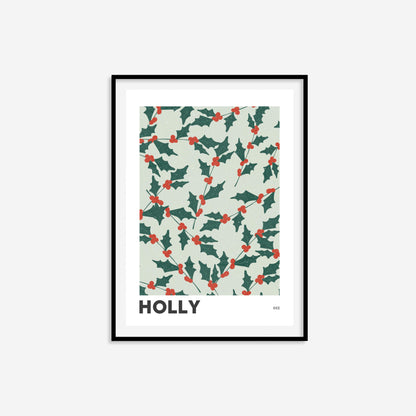 Holly December Birth Flower Print