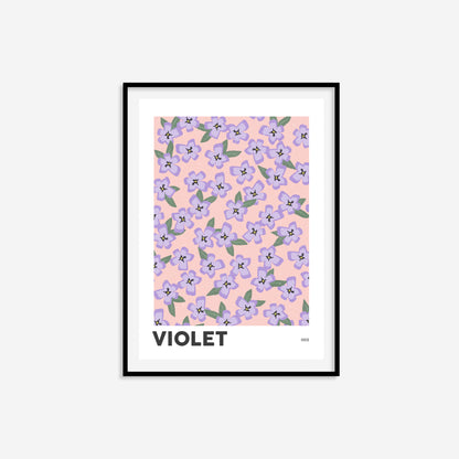 Violet February Birth Flower Print